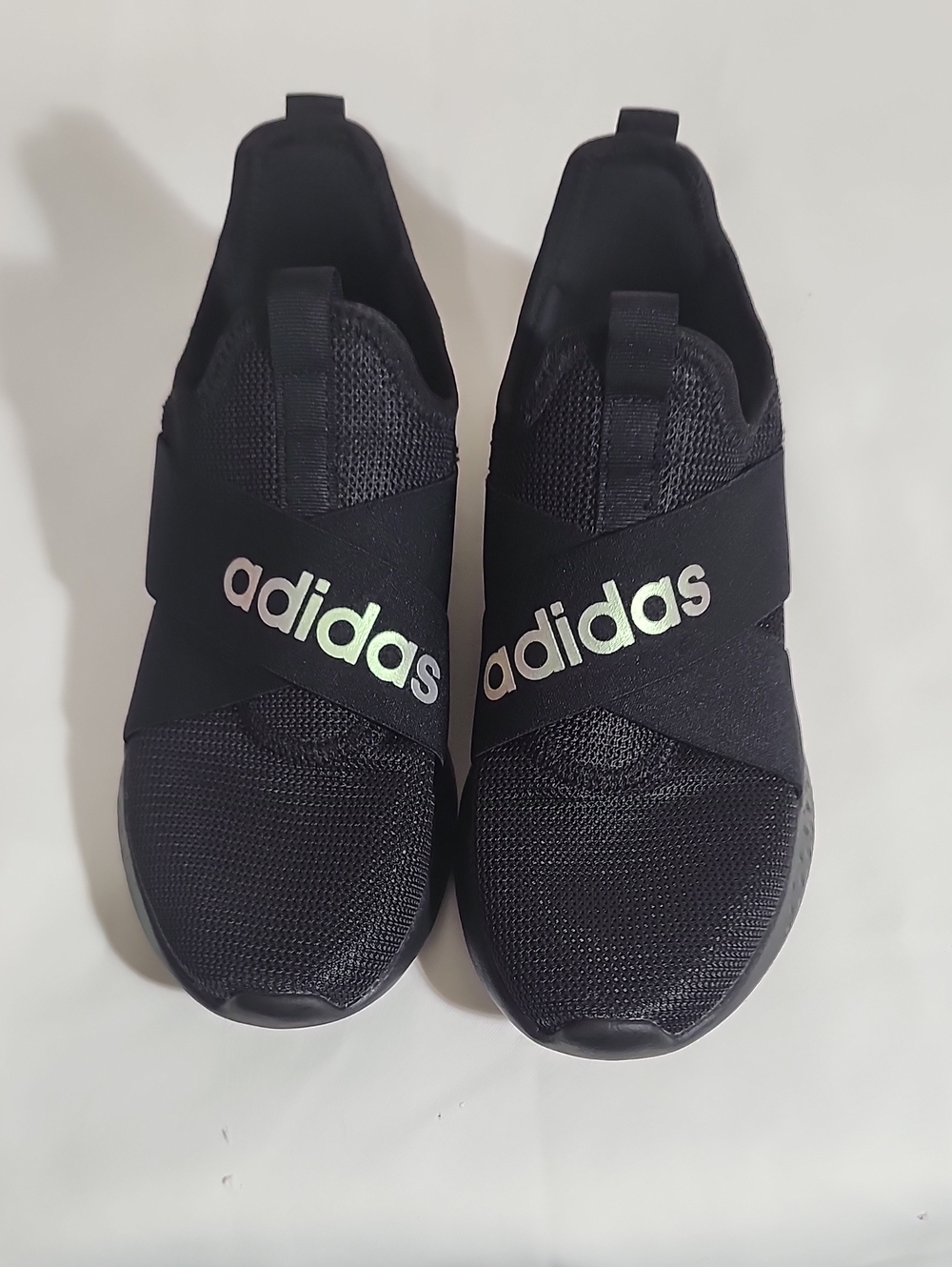 adidas Womens Black Slip-On Athletic Sneakers